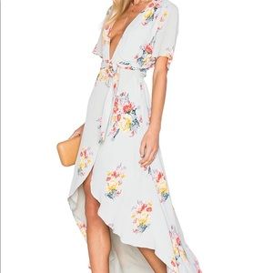 Worn once. Privacy please maxi wrap dress